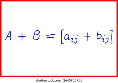 fórmula matemática de adição de matriz, álgebra de matriz