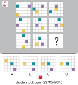 matrix, algorithm intelligence question. Iq test symmetry questions. 