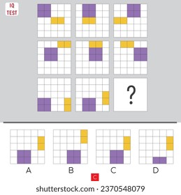 matrix, algorithm intelligence question. Iq test symmetry questions. 