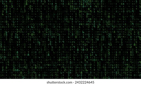 La matriz. Un fondo con una caótica disposición de números. Ciberespacio tecnológico. Codificación decimal de datos. Antecedentes de las ideas temáticas