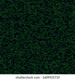 Matrix background. Green filled hexademical pairs background. Big sized seamless pattern. Cool vector illustration.