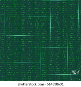 Matrix background with the green symbols