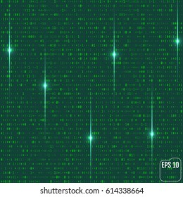 Matrix background with the green symbols