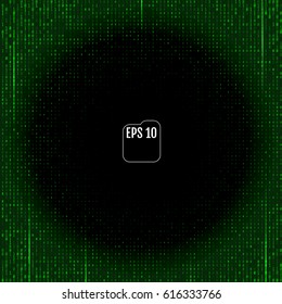 Matrix background with the green symbols. Vector