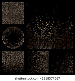 Fondo de matriz. Fondo de temática de color naranja. Patrones geométricos graduados. Magnífica ilustración vectorial.