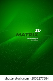 Matrix Background vector particles wave dots green color vector