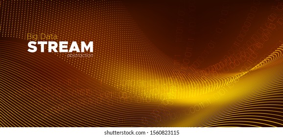Matrix Big Data. Gold Vector Science Flyer. Shine Glow Technology  Design. Digital Binary Waves. Matrix Background. Science Tech Network. Technology Concept. Digital Binary Code. Matrix Data Stream.