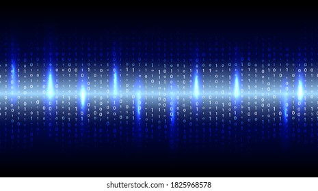 Matrix blue background. Vector illustration for banner, card