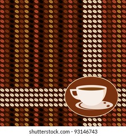 Matrix coffee design with beans. Vector file.