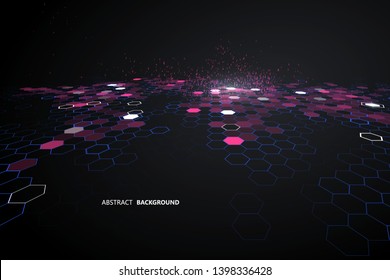 Matrix of countless blocks, big data, quantum computer concept,cloud computing.