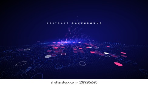 Matrix of countless blocks, big data, quantum computer concept,cloud computing.
