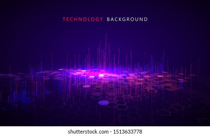 Matrix of countless blocks, big data, quantum computer concept, cloud computing.