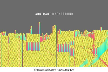 Matrix of countless blocks, big data, The concept of collapse,cloud computing, computer concepts.