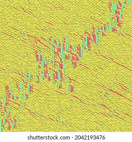 Matrix of countless blocks, big data, The concept of collapse,cloud computing, computer concepts.