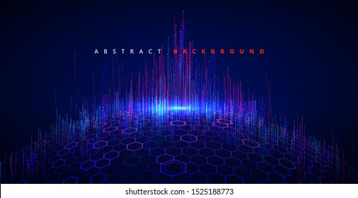 Matrix of countless blocks, big data,globalization concept, quantum computer concept,cloud computing.