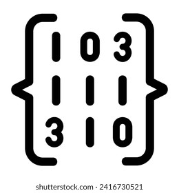 fondo blanco del icono de glifo de matriz