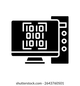 Ícone de glifo de matriz, uso para aprendizado de máquina, educação, indústria de tecnologia, interface do usuário, kit UX, desenvolvimento de aplicativo e web, digital ou impresso.