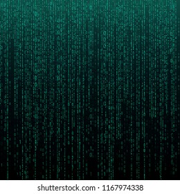 Matrix Green Texture With Digits. Binary Code, Abstract Futuristic Cyberspace Background. Data Analisys Pattern.