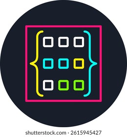 Matrix Line Multi Colour Circle