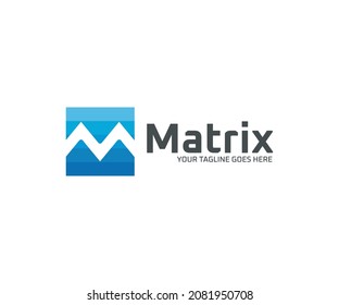 Matrix Logo Design, M Letter Shape Logo Design, Letter Logo, Matrix