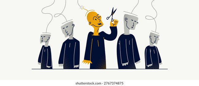 Matrix mind control and totalitarian society and state and one person has freed from control, psychological and social cultural matrix and liberation and nonconformist.