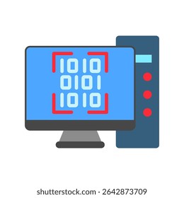 Matrix mini illustration flat color icon, use for machine learning, education, technology industry, UI, UX kit, app and web development, digital or print.