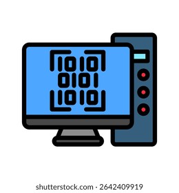 Matrix mini ilustração ícone de cor de contorno, uso para aprendizagem de máquina, educação, indústria de tecnologia, UI, kit UX, aplicativo e desenvolvimento web, digital ou impressão.