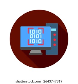 Matrix mini ilustração arredondado ícone de cor plana, uso para aprendizagem de máquina, educação, indústria de tecnologia, UI, kit UX, aplicativo e desenvolvimento web, digital ou impressão.