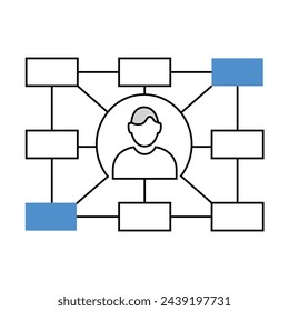 Matrix Organisational Icon Illustration. Flexible Matrix Organizational Structure. Visualization of matrix organizational structure highlighting cross-functional collaboration and flexibility.