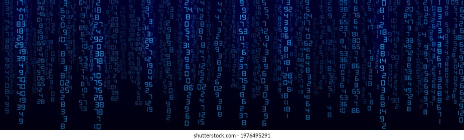Matrix style background. Abstract futuristic cyberspace with binary code. Falling numbers. Vector illustration
