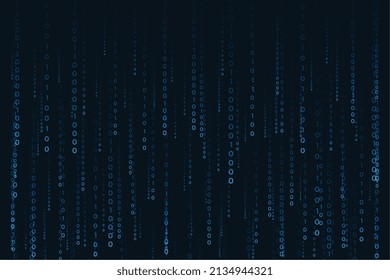 estilo de matriz código binario números de caída digital fondo azul