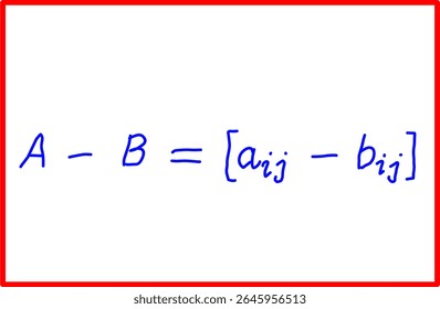 fórmula matemática de subtração de matriz, álgebra de matriz