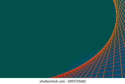 matrix symmetry curve line isolated on green background with copy space, vector illustration matrix geometric wallpaper.