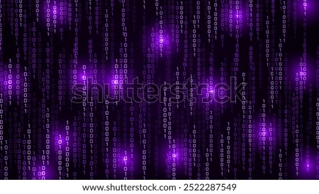 Matrix vector digital code rain in a Matrix inspired futuristic style. Light Effect matrix background. High-tech backdrop with glowing binary characters
