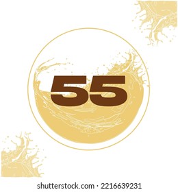 Matriz Numeral 37 with orange liquid background dripping in a circular shape in the background - juice, drink and beer