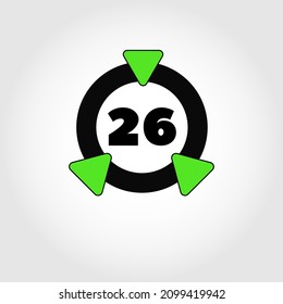 Matriz Ring icon with triangles and numeral 26 inside
