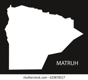 Matruh Egypt map black inverted silhouette illustration