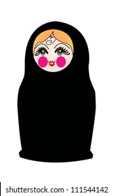  matrushka converted to islam, in black chador,