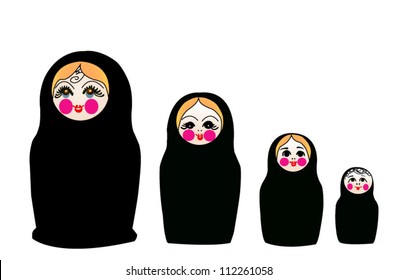 matrushka converted to islam, in black chador,