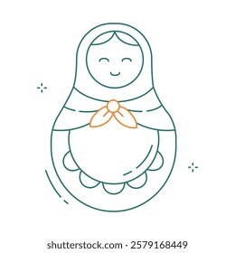 Matryoshka Doll Folk Vector Art Icon Design