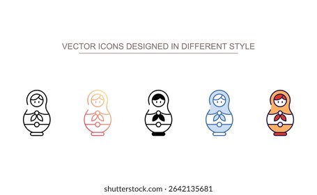 Matryoshka Doll icon design with white background stock illustration
