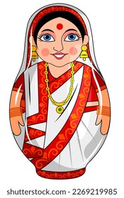 matryoshka doll from india vector illustration