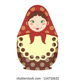 matryoshka doll traditional russian souvenir on white