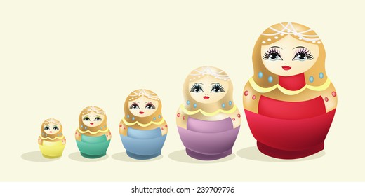 Matryoshka doll vector image.