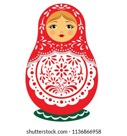 matryoshka dolls icon vector, souvenir folk russian, art deco symbol toy dolls isolated vector illustration on white background