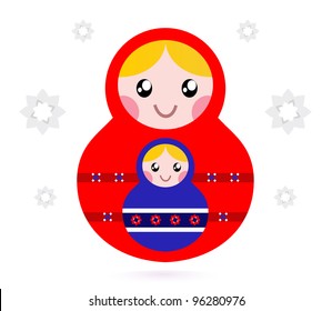 Matryoshka dolls isolated on white