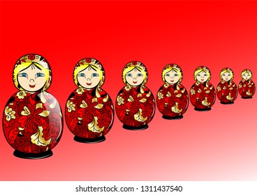matryoshka dolls lined up in a row