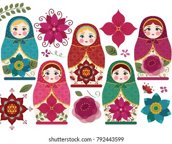 Matryoshka Dolls / Traditional Russian Nesting Dolls