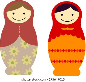 Matryoshka dolls vector illustration