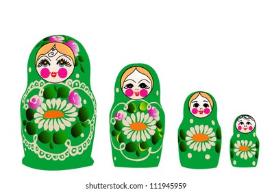 Matryoshka dolls in vector, Russian nested dolls, Babushka dolls, Russian Souvenir,